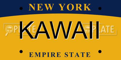 KAWAII New York License Plate