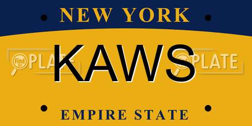 KAWS New York License Plate