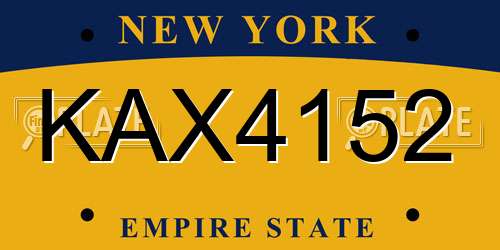 KAX4152 New York License Plate