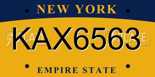KAX6563 New York License Plate