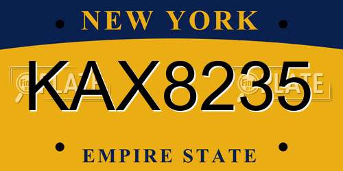 KAX8235 New York License Plate