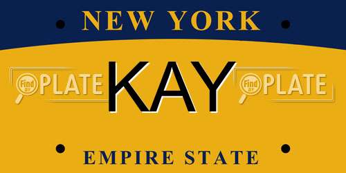 KAY New York License Plate