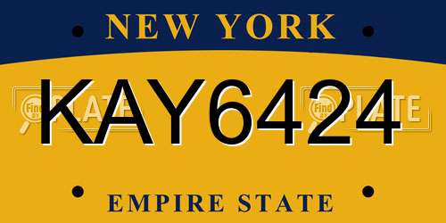 KAY6424 New York License Plate