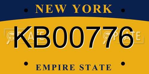 KB00776 New York License Plate