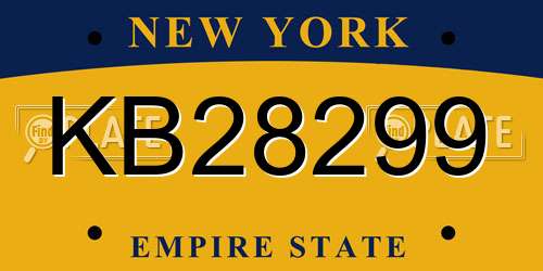 KB28299 New York License Plate
