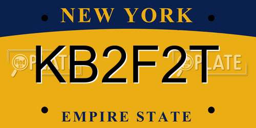 KB2F2T New York License Plate