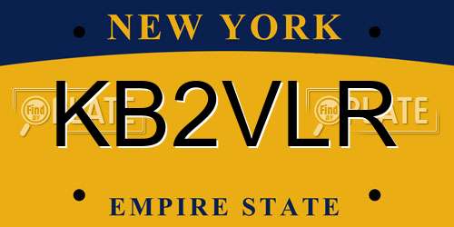 KB2VLR New York License Plate