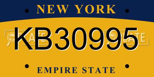 KB30995 New York License Plate