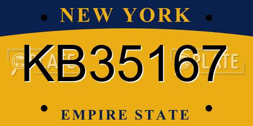 KB35167 New York License Plate