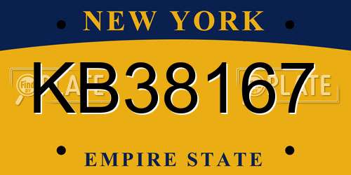 KB38167 New York License Plate