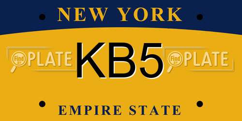 KB5 New York License Plate