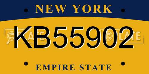 KB55902 New York License Plate