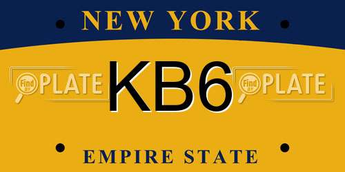 KB6 New York License Plate