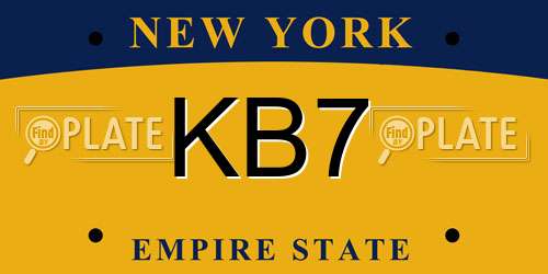 KB7 New York License Plate