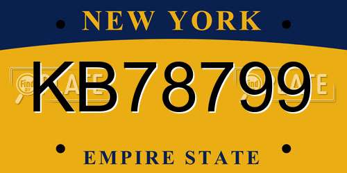 KB78799 New York License Plate