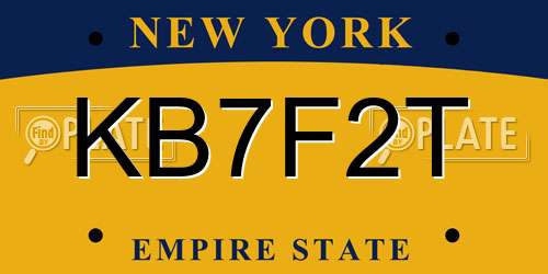 KB7F2T New York License Plate