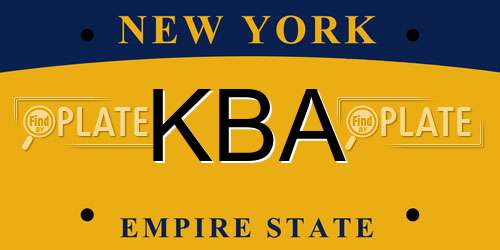 KBA New York License Plate