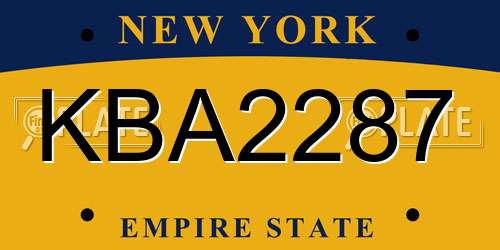 KBA2287 New York License Plate