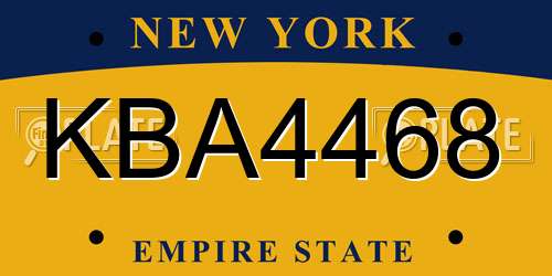 KBA4468 New York License Plate