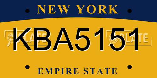 KBA5151 New York License Plate