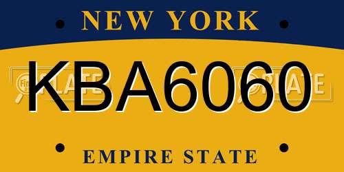 KBA6060 New York License Plate