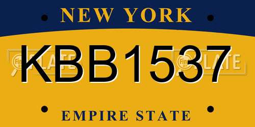 KBB1537 New York License Plate