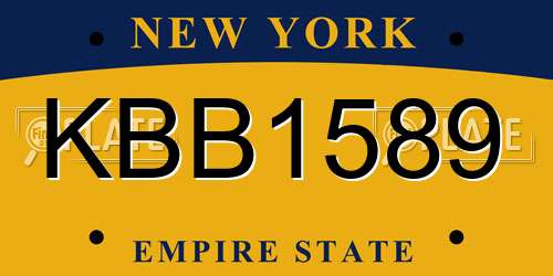 KBB1589 New York License Plate