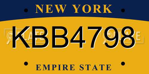 KBB4798 New York License Plate