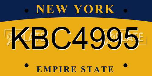 KBC4995 New York License Plate