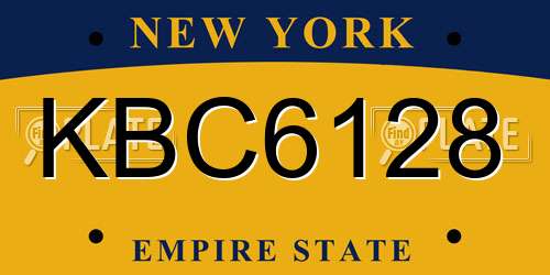 KBC6128 New York License Plate