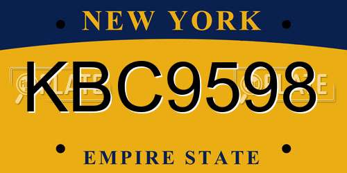 KBC9598 New York License Plate