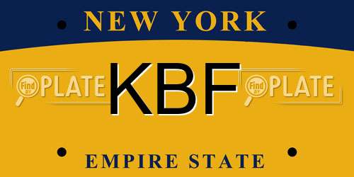 KBF New York License Plate