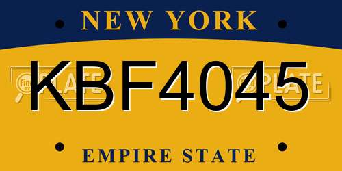 KBF4045 New York License Plate