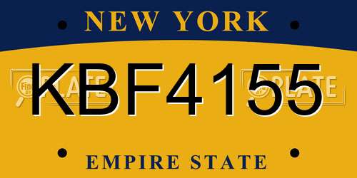 KBF4155 New York License Plate