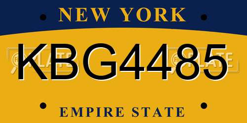 KBG4485 New York License Plate