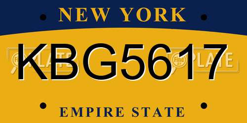 KBG5617 New York License Plate