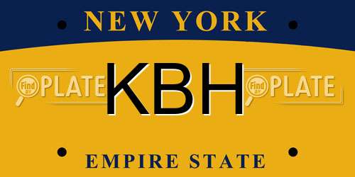 KBH New York License Plate