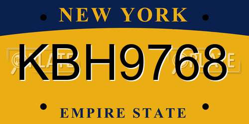 KBH9768 New York License Plate