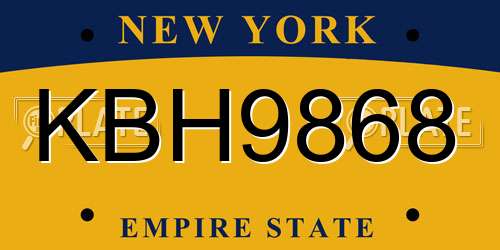 KBH9868 New York License Plate