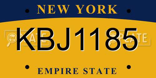 KBJ1185 New York License Plate