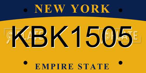 KBK1505 New York License Plate