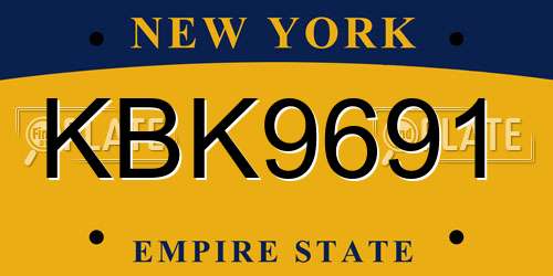 KBK9691 New York License Plate