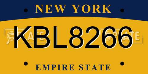 KBL8266 New York License Plate