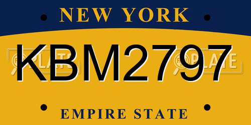 KBM2797 New York License Plate