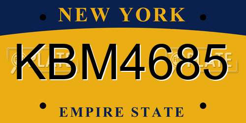 KBM4685 New York License Plate