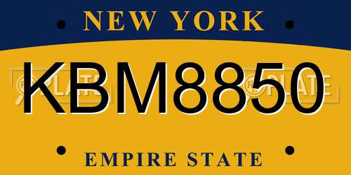 KBM8850 New York License Plate