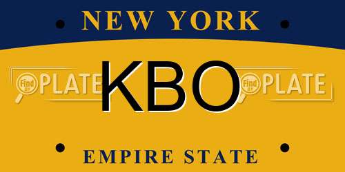 KBO New York License Plate