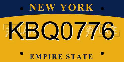 KBQ0776 New York License Plate