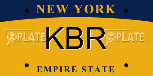 KBR New York License Plate