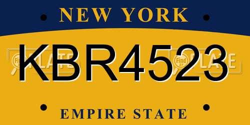 KBR4523 New York License Plate